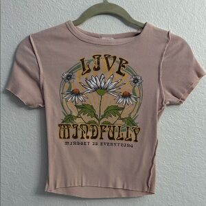 Mindset Graphic Crop Top - Pink